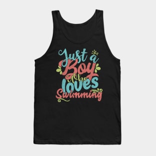 Just A Boy Who Loves Swimming Gift graphic Tank Top